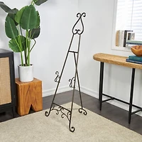 55" Bronze Metal Adjustable Display Stand Scroll Easel