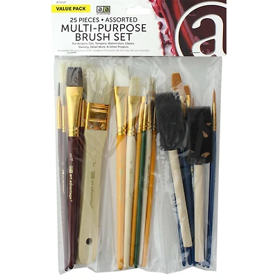 Art Advantage® Multi-Purpose 25 Piece Brush Set