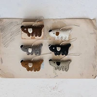 Hello Honey® 6 Pack 4" Stitched Dog Wool Felt Ornaments