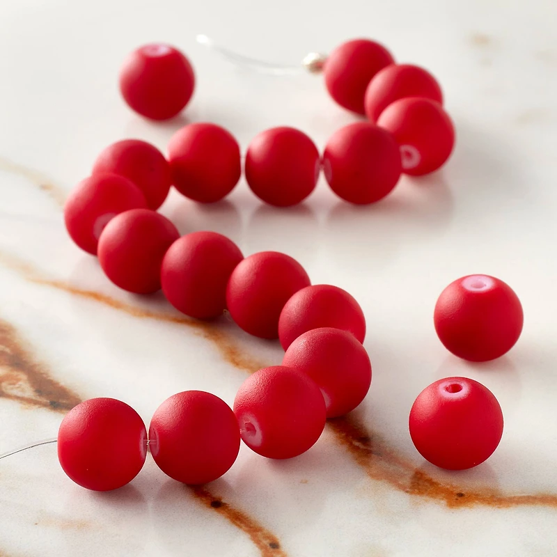 Red Round Glass Beads, 9mm by Bead Landing™