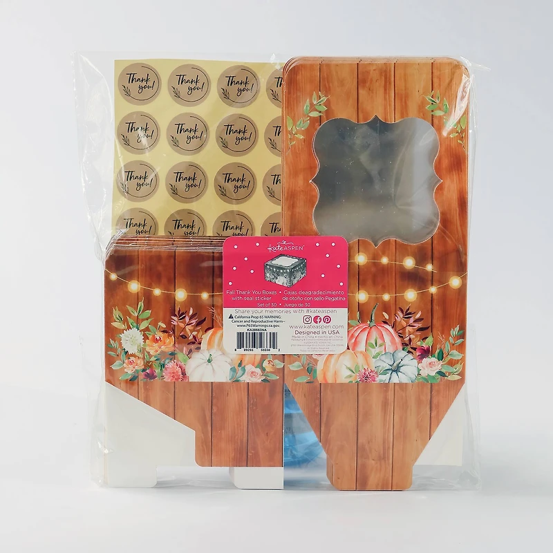Kate Aspen Fall Cookie Boxes with Window & Seal Stickers, 30ct.