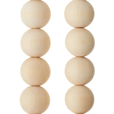Raw Pine Wood Round Beads, 25mm by Bead Landing™