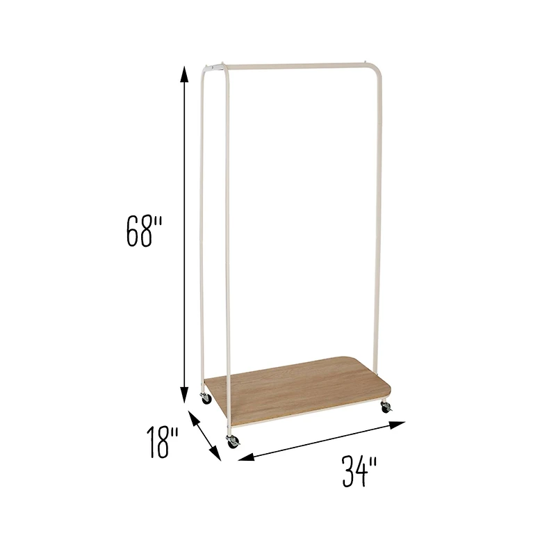 Honey Can Do 5.5ft. Rolling Garment Rack with Shoe Rack and Wheels