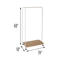Honey Can Do 5.5ft. Rolling Garment Rack with Shoe Rack and Wheels