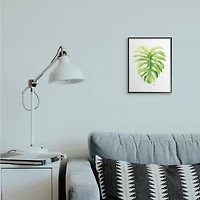 Stupell Industries Monstera Leaf Tropical Plant Over White in Frame Wall Art