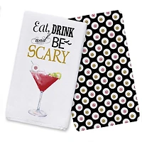 Be Scary Cocktail Tea Towel Set