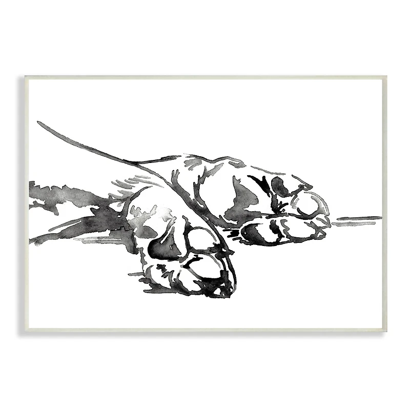 Stupell Industries Pet Animal Paws Minimal Ink Linework Wall Plaque