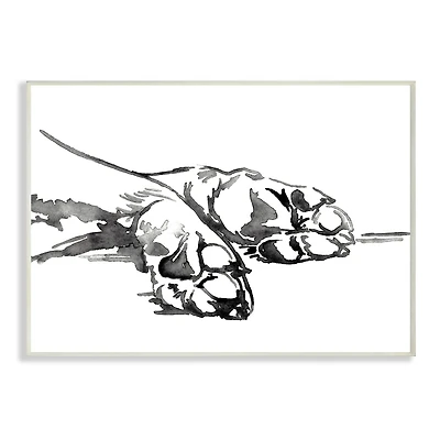 Stupell Industries Pet Animal Paws Minimal Ink Linework Wall Plaque