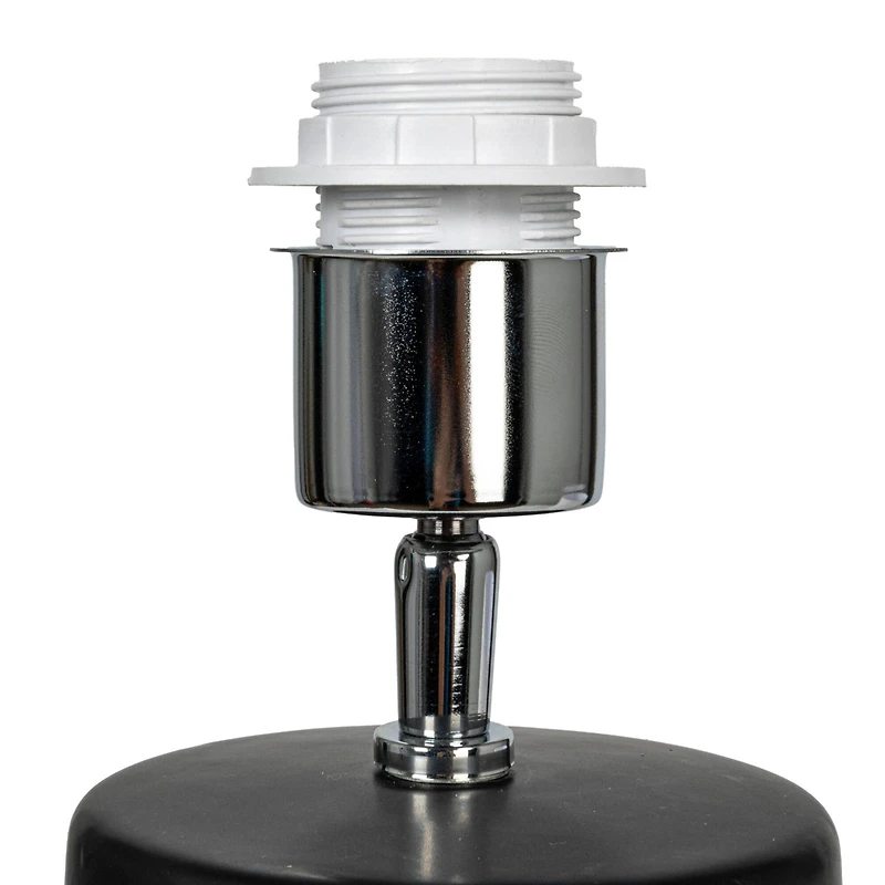 Hello Honey® 20" Black Stoneware Table Lamp with Linen Shade