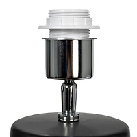 Hello Honey® 20" Black Stoneware Table Lamp with Linen Shade