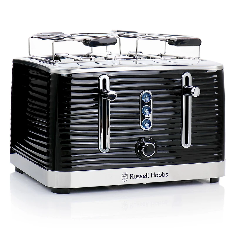 Russell Hobbs Black Retro Style 4 Slice Toaster