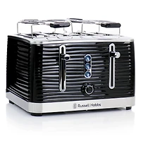 Russell Hobbs Black Retro Style 4 Slice Toaster