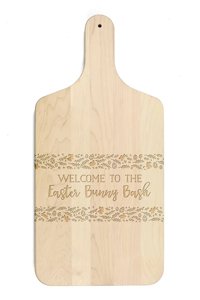 Easter Bunny Bash 8" x 17" Maple Paddle Cutting Board