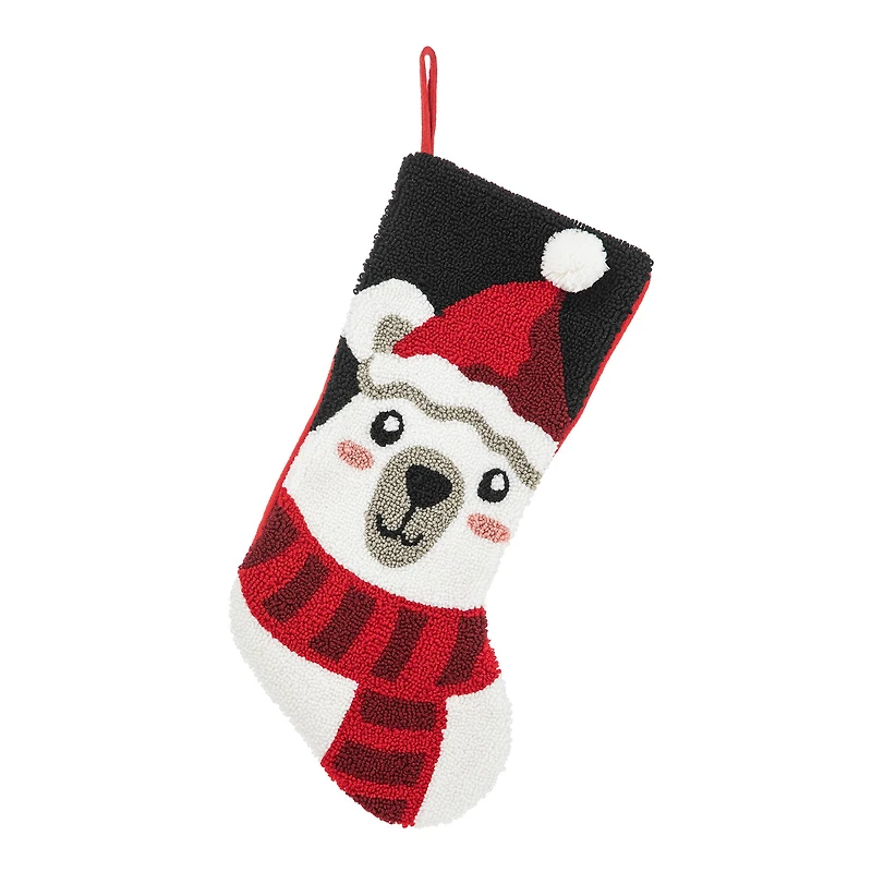 Glitzhome® 20.5" Polar Bear Hooked Stocking