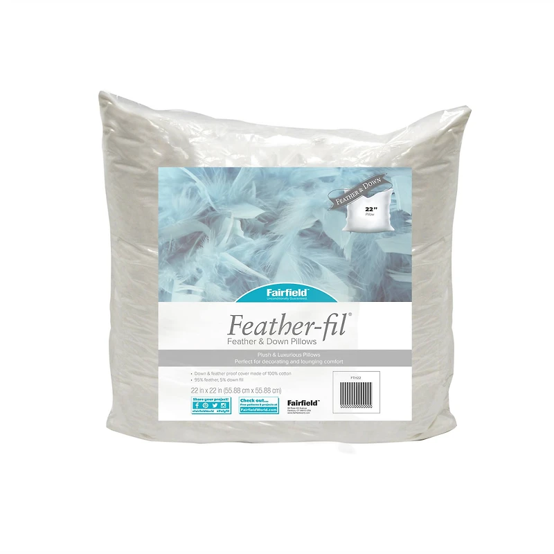 Feather-fil® 6ct. Luxurious Feather & Down Pillows, 22" x 22"