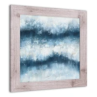 Painterly Abstract Waves Wall Print in Western White Frame