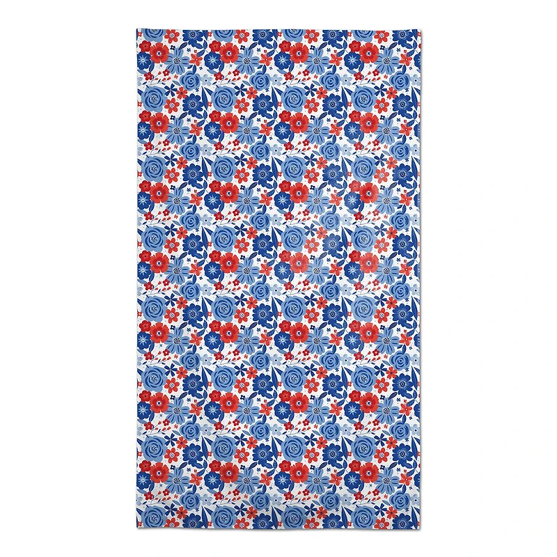 Red White and Blue Florals Tablecloth