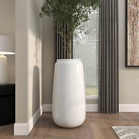 30" Tall White Floor Vase