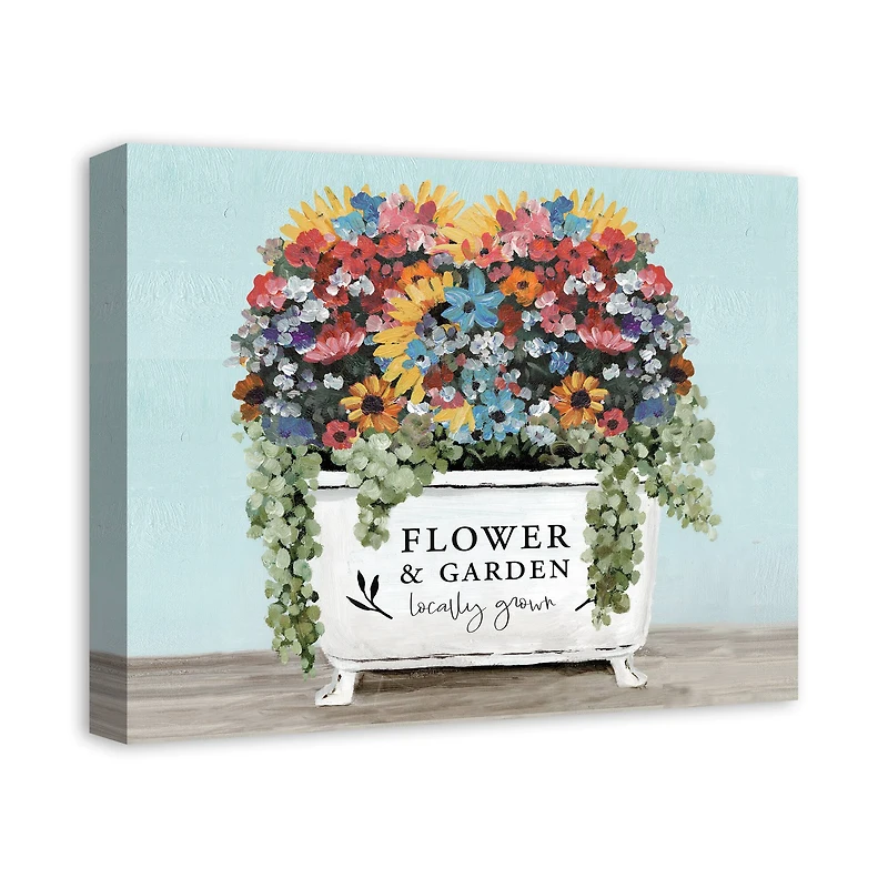 Floral Bathtub Canvas Wall Art