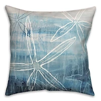 Drawn Starfish Throw Pillow