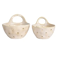 Hello Honey® Cream Stoneware Colander Set