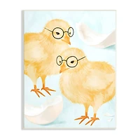 Stupell Industries Easter Chicks Hatched Eggs Yellow Birds Round Glasses Wall Plaque Art