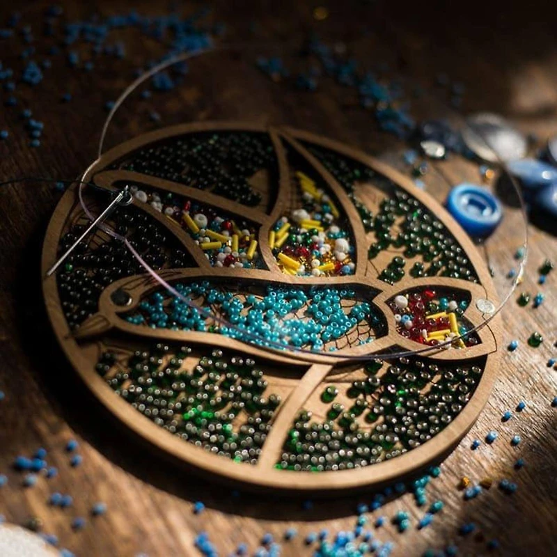 Wonderland Crafts 5.5" Bird Bead Organizer With Transparent Cover