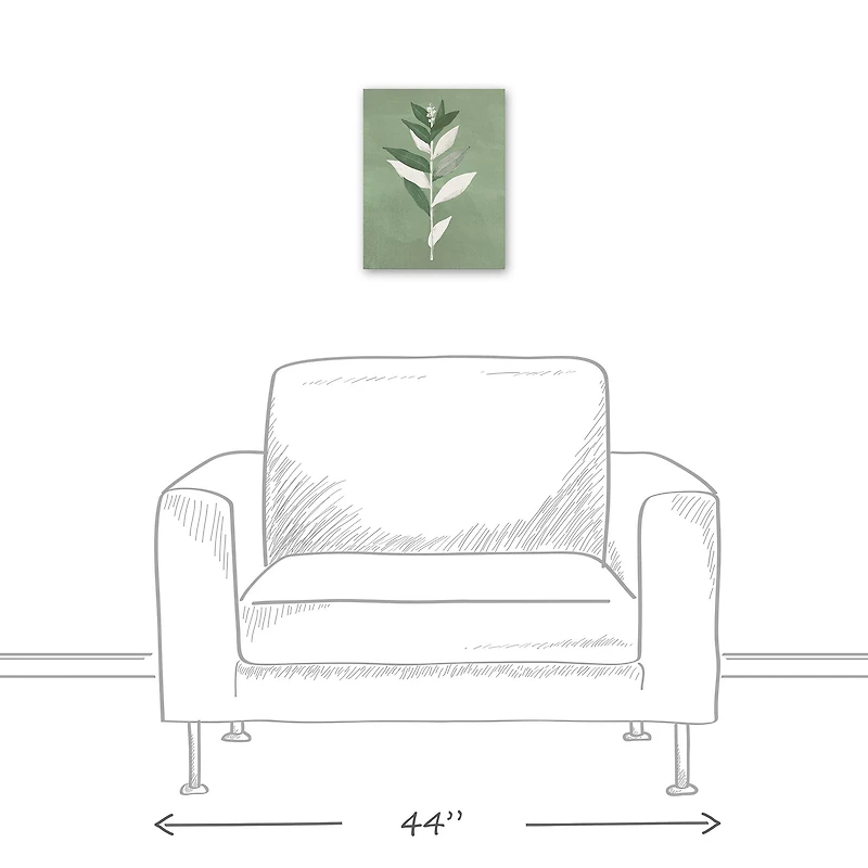 Painted Sage Leaves 11" x 14" Canvas Wall Art