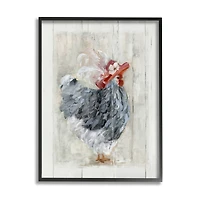 Stupell Industries Farm Chicken in Traditional Brim Hat Chic Bird Framed Wall Art