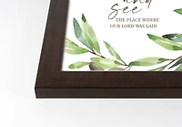 He Has Risen Olives 2 16" x 20" Walnut Framed Print Under Plexiglass