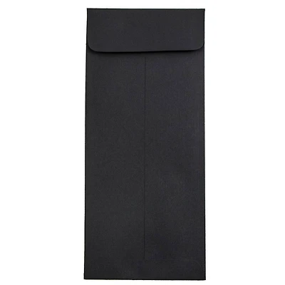 JAM Paper 4" x 9.5" Black Linen Policy Business Premium Envelopes