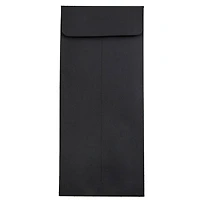 JAM Paper 4" x 9.5" Black Linen Policy Business Premium Envelopes