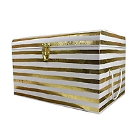 White & Gold Stripes Decorative Trunk by Ashland