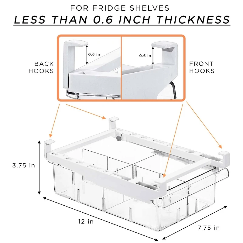 Sorbus Clear Pull Out Fridge Drawer