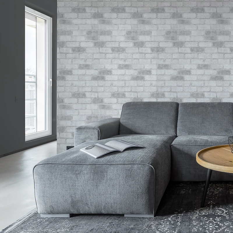 Simplify Gray Brick Adhesive Wallpaper