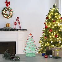 Mr. Christmas 14" Seafoam with Red Bulbs Nostalgic Ceramic Tree
