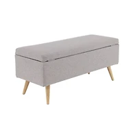 40" Modern Rectangular Gray Polyester Storage Bench