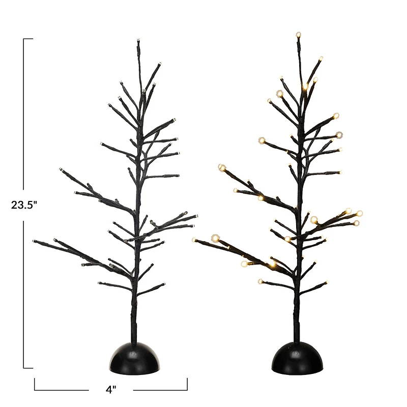 Hello Honey® 23.5" Tall Black Metal Tree with 48 LED Lights