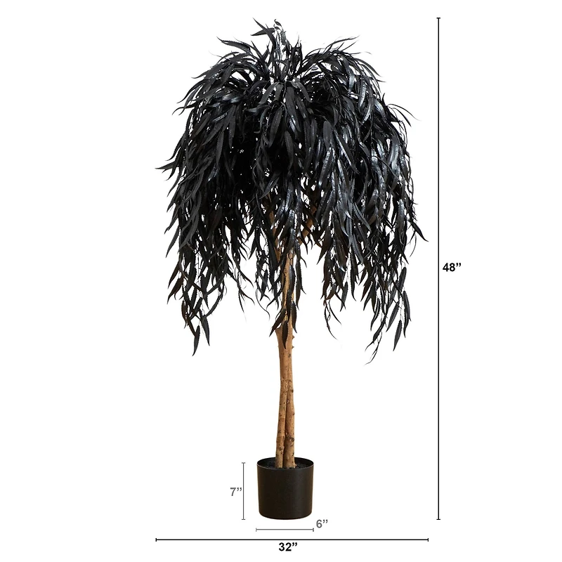 4ft. Artificial Halloween Black Willow Tree
