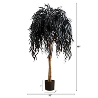 4ft. Artificial Halloween Black Willow Tree