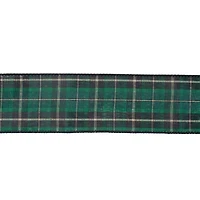 50" Green and Black Plaid 16 Loop Christmas Bow Decoration