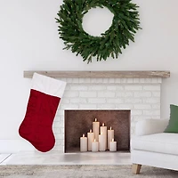 50" Red and White Jumbo Velveteen Christmas Stocking