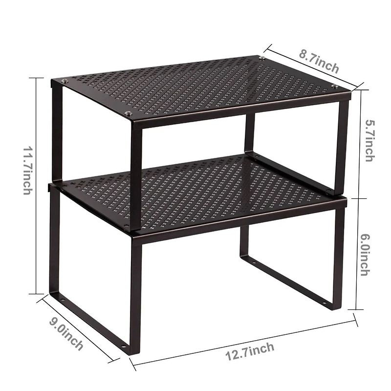 NEX™ Black Expandable Stackable Kitchen Counter Storage, 2ct.