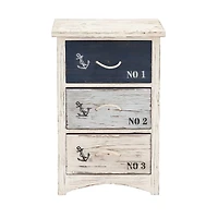 White Wood Coastal Chest, 30" x 19" x 12"