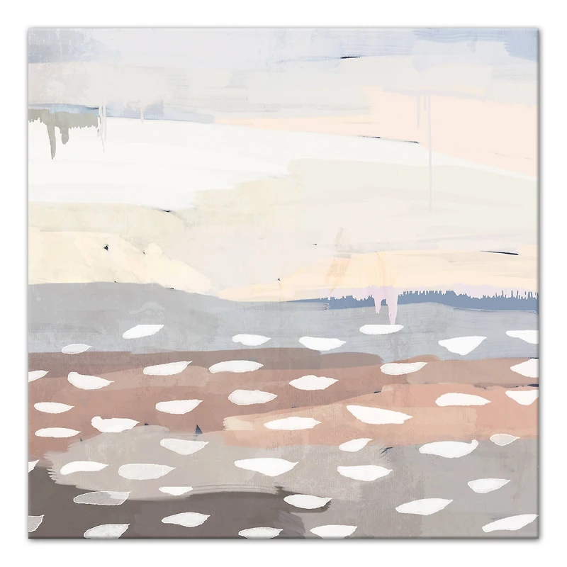 Cream Blue Abstract 20" x 20" Canvas Wall Art