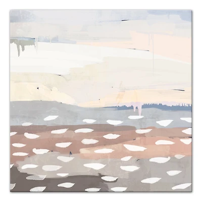 Cream Blue Abstract 20" x 20" Canvas Wall Art