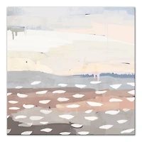 Cream Blue Abstract 20" x 20" Canvas Wall Art