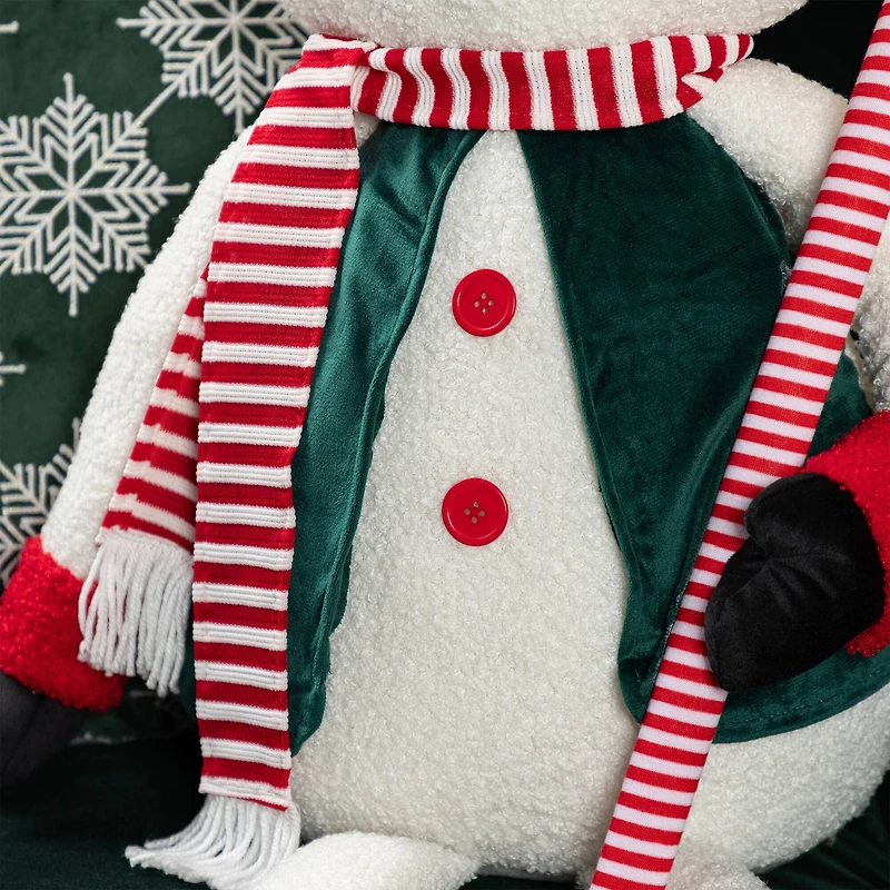 Glitzhome® 60"H Christmas Oversized Fabric Snowman With Dangle Legs