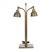 2ft. Brass Stainless Steel Desk Lamp with Double Shades