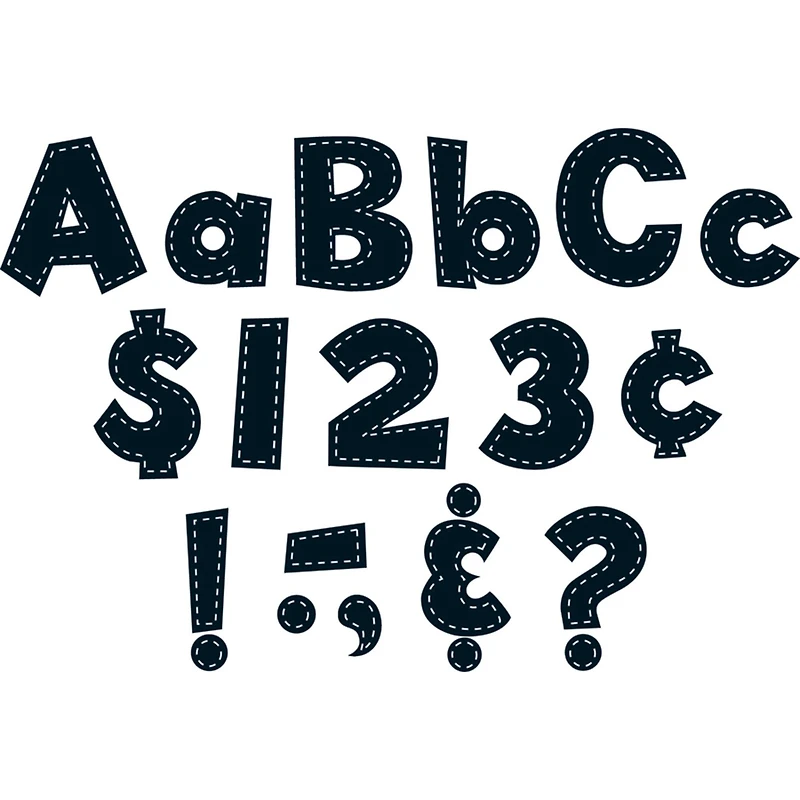 Teacher Created Resources® 4" Fun Font Letters, Black Stitch, 160 Pieces Per Pack, 3 Packs total of 480
